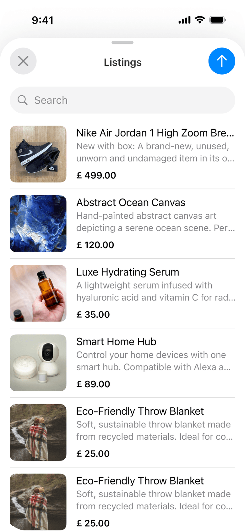 iOS 26 listing picker sheet